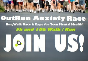 OutRun Anxiety 5k/10k Walk Run Race for Teen Mental Health and Wellness Expo Party